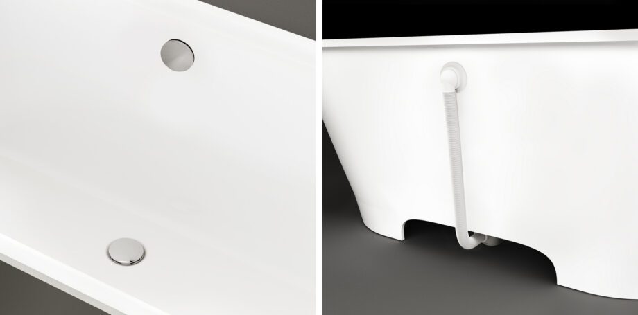 Sisseehitatav kivivann PAA VARIO XL 185×80 cm, läikiv kivimass 2 PAA VARIO XL D Einbau-Badewanne aus Mineralguss 180x80 cm, abgerundete Ecke D, glänzend – 2