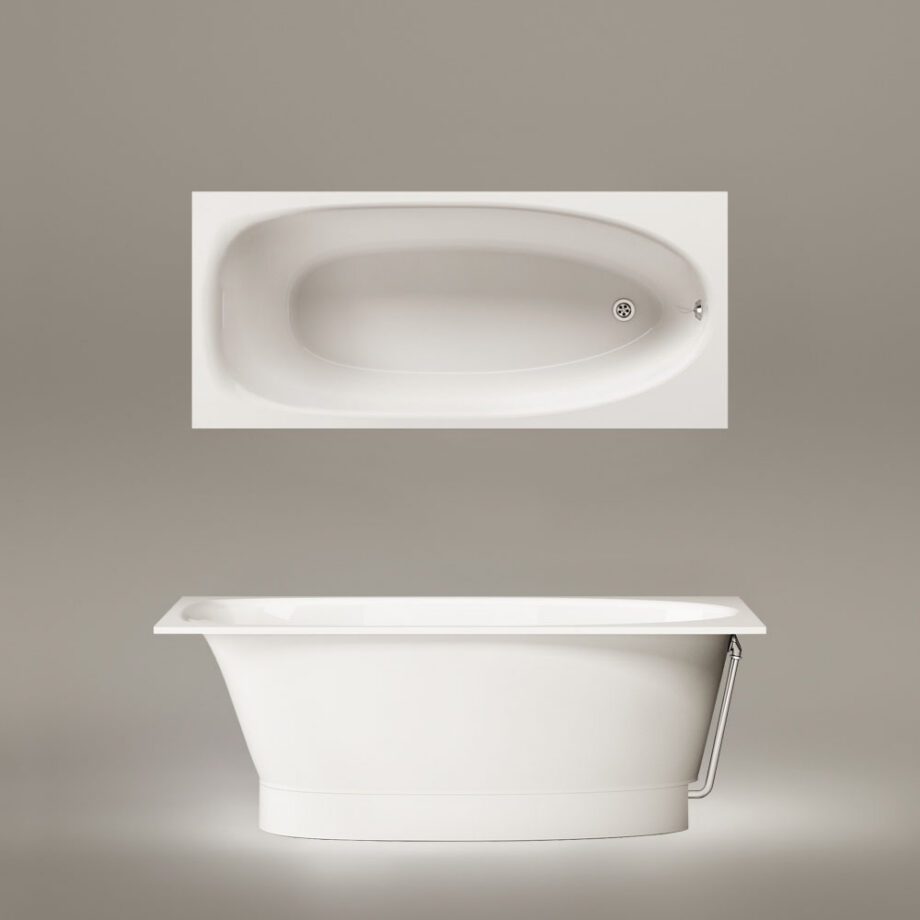 Einbau-Badewanne PAA UNO 170 170x75 cm, Mineralguss – 3