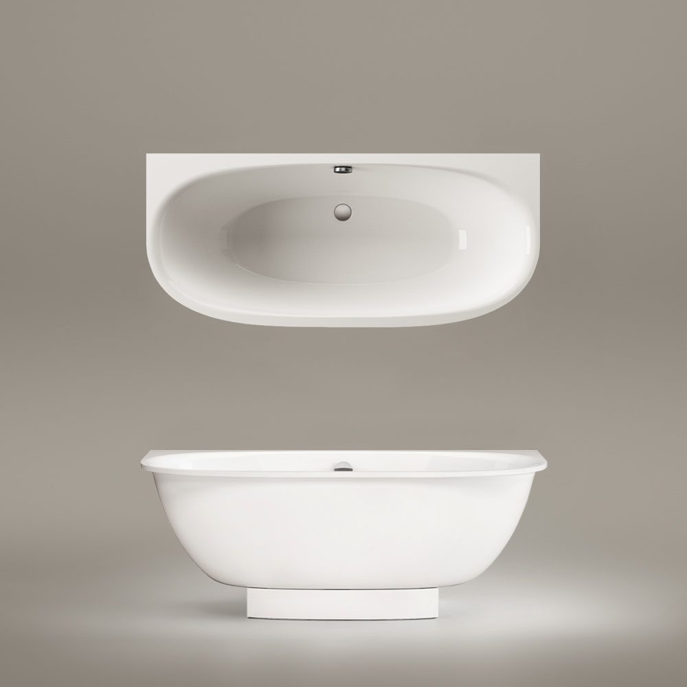 PAA VERSO AD Einbau-Badewanne aus Mineralguss 170x75 cm, abgerundete Ecken A und D, glänzend – 5
