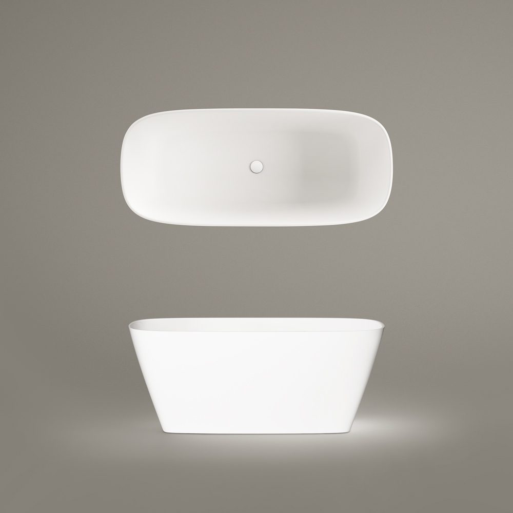 PAA DUNA freistehende Badewanne aus Silkstone 150x65 cm, matt – 7