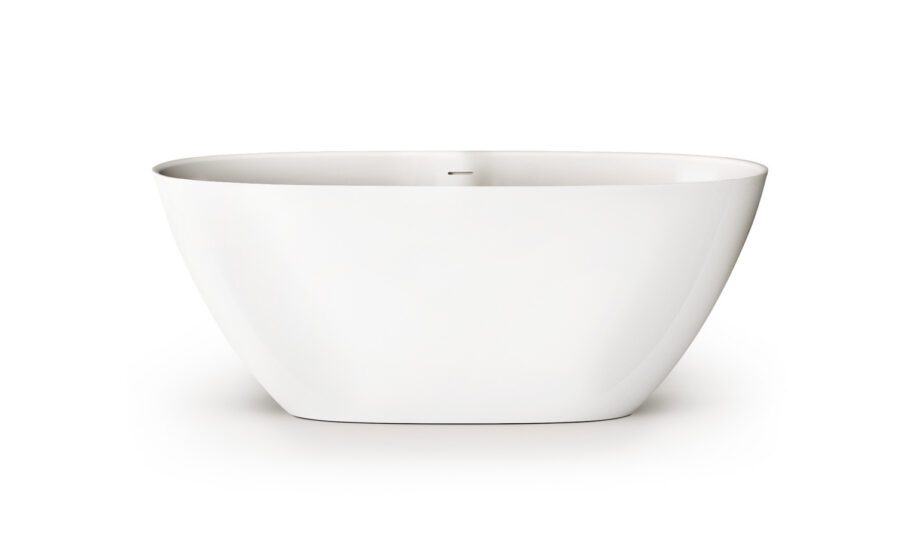 Eraldiseisev kivivann PAA PERLA 160 160×75 cm, läikiv kivimass PAA PERLA 160 freistehende Badewanne aus Mineralguss 160x75 cm, glänzend