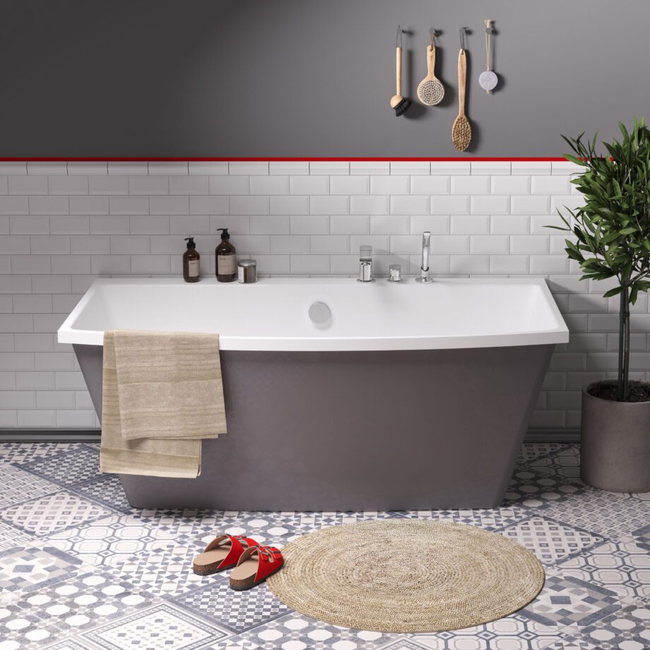 Eraldiseisev kivivann PAA STEP 170×89 cm, läikiv kivimass 2 Freistehende Badewanne PAA STEP 170x89 cm, Mineralguss – 2