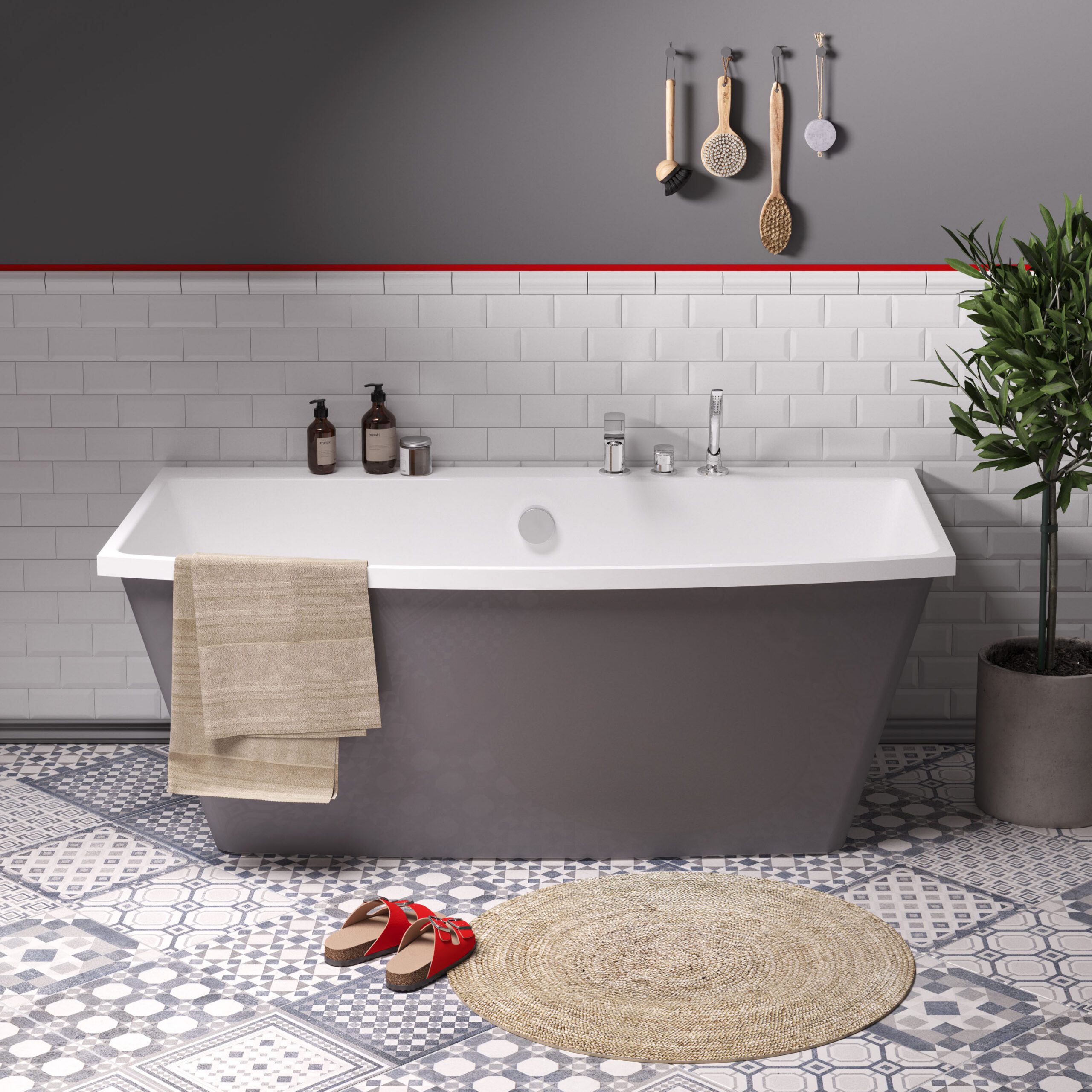 Freistehende Badewanne PAA STEP 170x89 cm, Mineralguss – 2