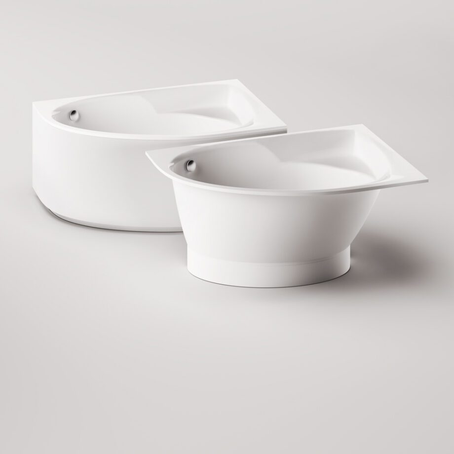 Nurgavann PAA TRE 150 A 150×100 cm, vasakpoolne, läikiv kivimass 8 Eckbadewanne PAA TRE 150 A 150x100 cm, links, Mineralguss – 8