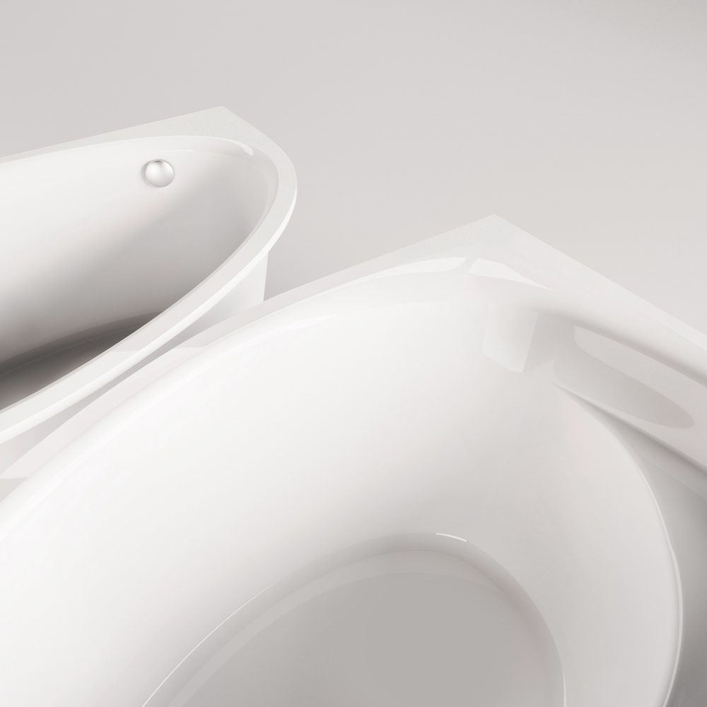 Eckbadewanne PAA TRE 170 D 170x100 cm, rechts, Mineralguss – 6