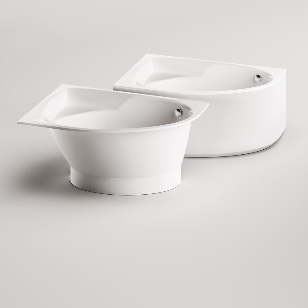 Eckbadewanne PAA TRE 170 D 170x100 cm, rechts, Mineralguss – 8