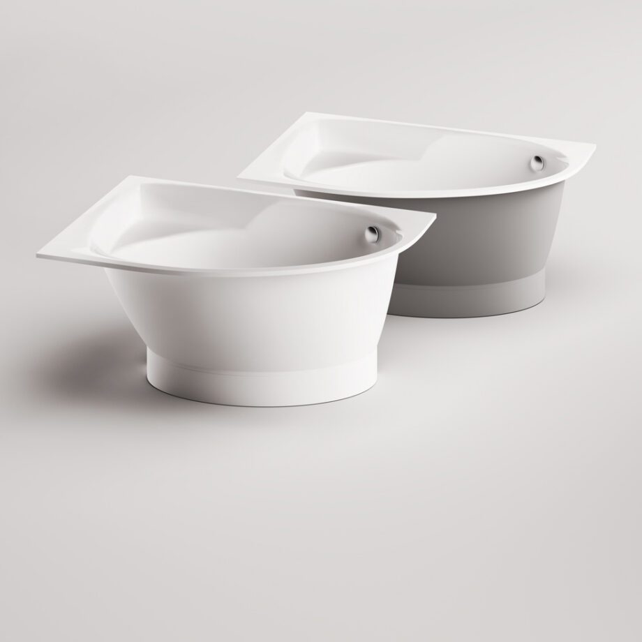 Nurgavann PAA TRE 170 D 170×100 cm, parempoolne, läikiv kivimass 9 Eckbadewanne PAA TRE 170 D 170x100 cm, rechts, Mineralguss – 9