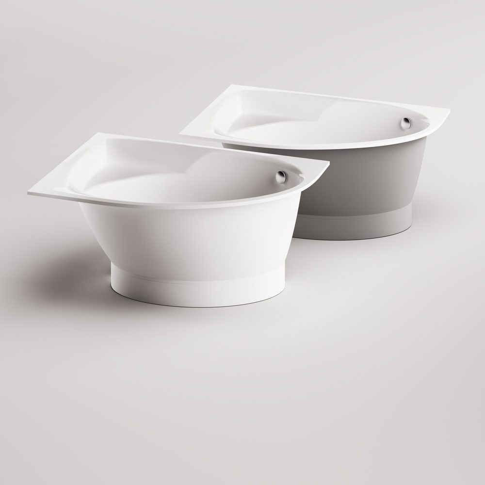 Eckbadewanne PAA TRE 170 D 170x100 cm, rechts, Mineralguss – 9