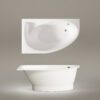 Nurgavann PAA TRE 170 D 170×100 cm, parempoolne, läikiv kivimass 3 Eckbadewanne PAA TRE 170 D 170x100 cm, rechts, Mineralguss – 3