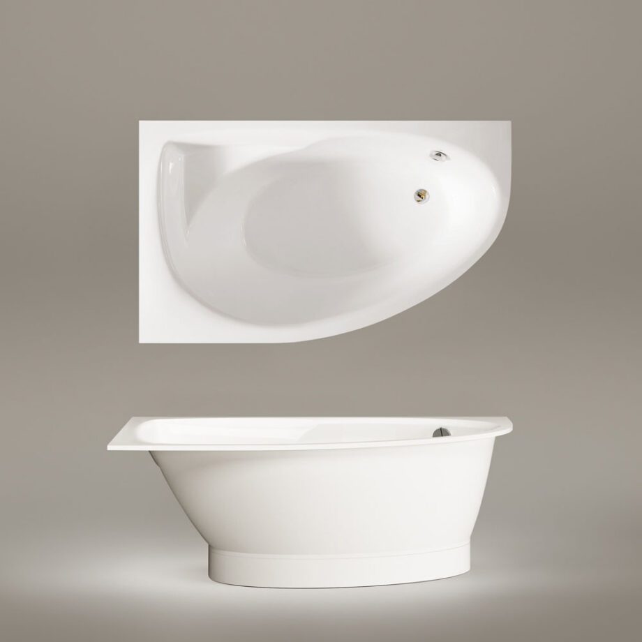 Nurgavann PAA TRE 170 D 170×100 cm, parempoolne, läikiv kivimass 3 Eckbadewanne PAA TRE 170 D 170x100 cm, rechts, Mineralguss – 3