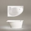 Nurgavann PAA TRE 150 D 150×100 cm, parempoolne, läikiv kivimass 4 Eckbadewanne PAA TRE 150 D 150x100 cm, rechts, Mineralguss – 4
