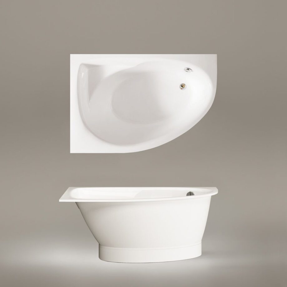 Nurgavann PAA TRE 150 D 150×100 cm, parempoolne, läikiv kivimass 4 Eckbadewanne PAA TRE 150 D 150x100 cm, rechts, Mineralguss – 4