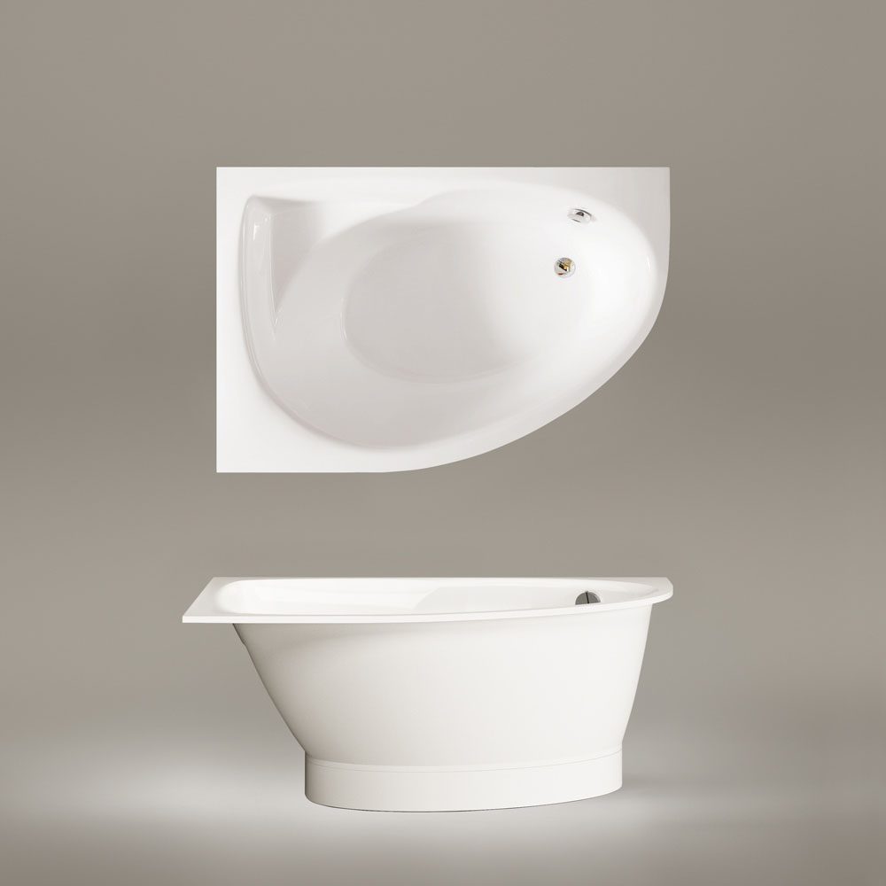 Eckbadewanne PAA TRE 150 D 150x100 cm, rechts, Mineralguss – 4