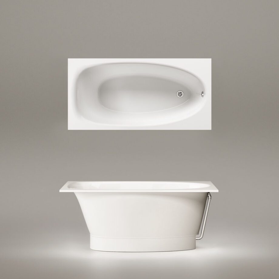 Sisseehitatav kivivann PAA UNO 150 150×75 cm, läikiv kivimass 3 Einbau-Badewanne PAA UNO 150 150x75 cm, Mineralguss – 3