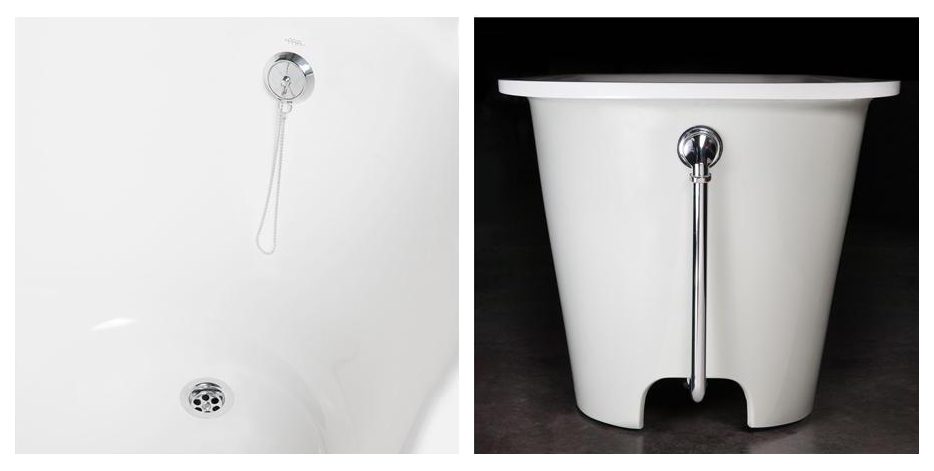 PAA VARIO L C Einbau-Badewanne aus Mineralguss 168x75 cm, abgerundete Ecke C, glänzend – 9