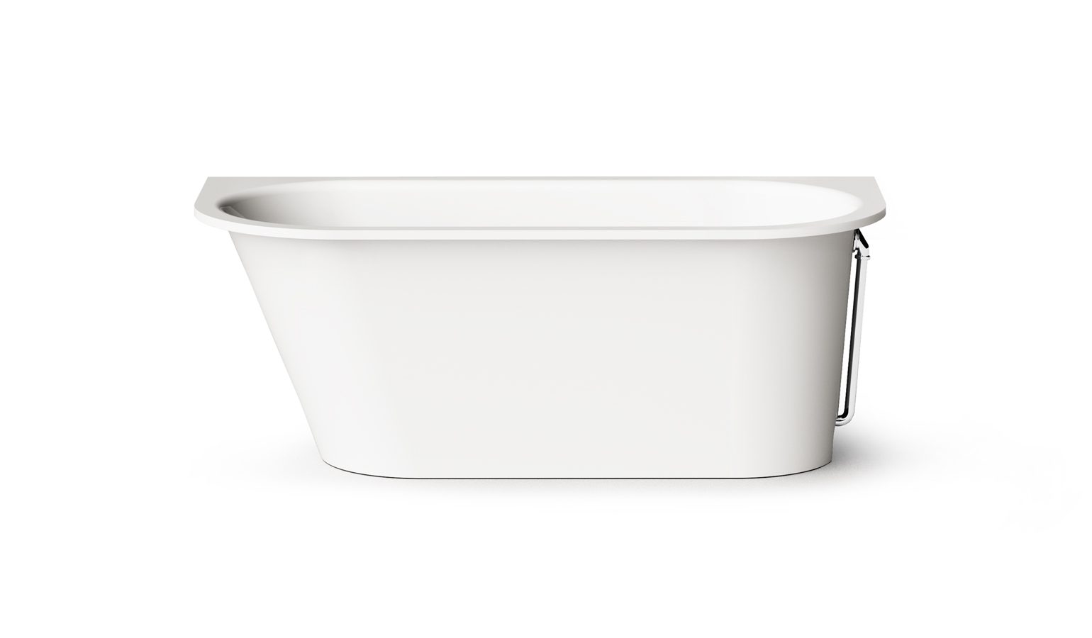 PAA VARIO L AD Einbau-Badewanne aus Mineralguss 166x75 cm, abgerundete Ecken A und D, glänzend