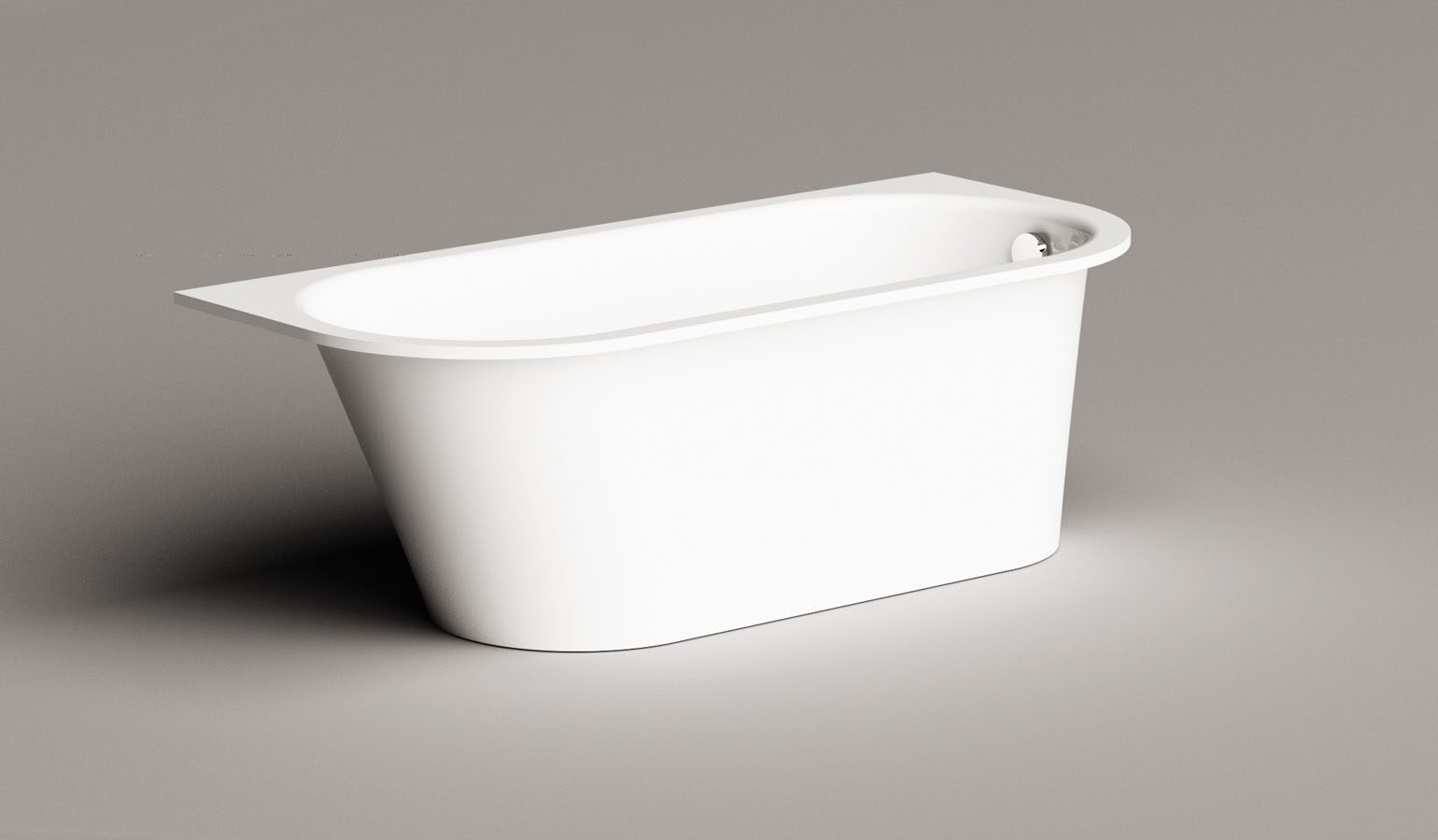 PAA VARIO L AD Einbau-Badewanne aus Mineralguss 166x75 cm, abgerundete Ecken A und D, glänzend – 10