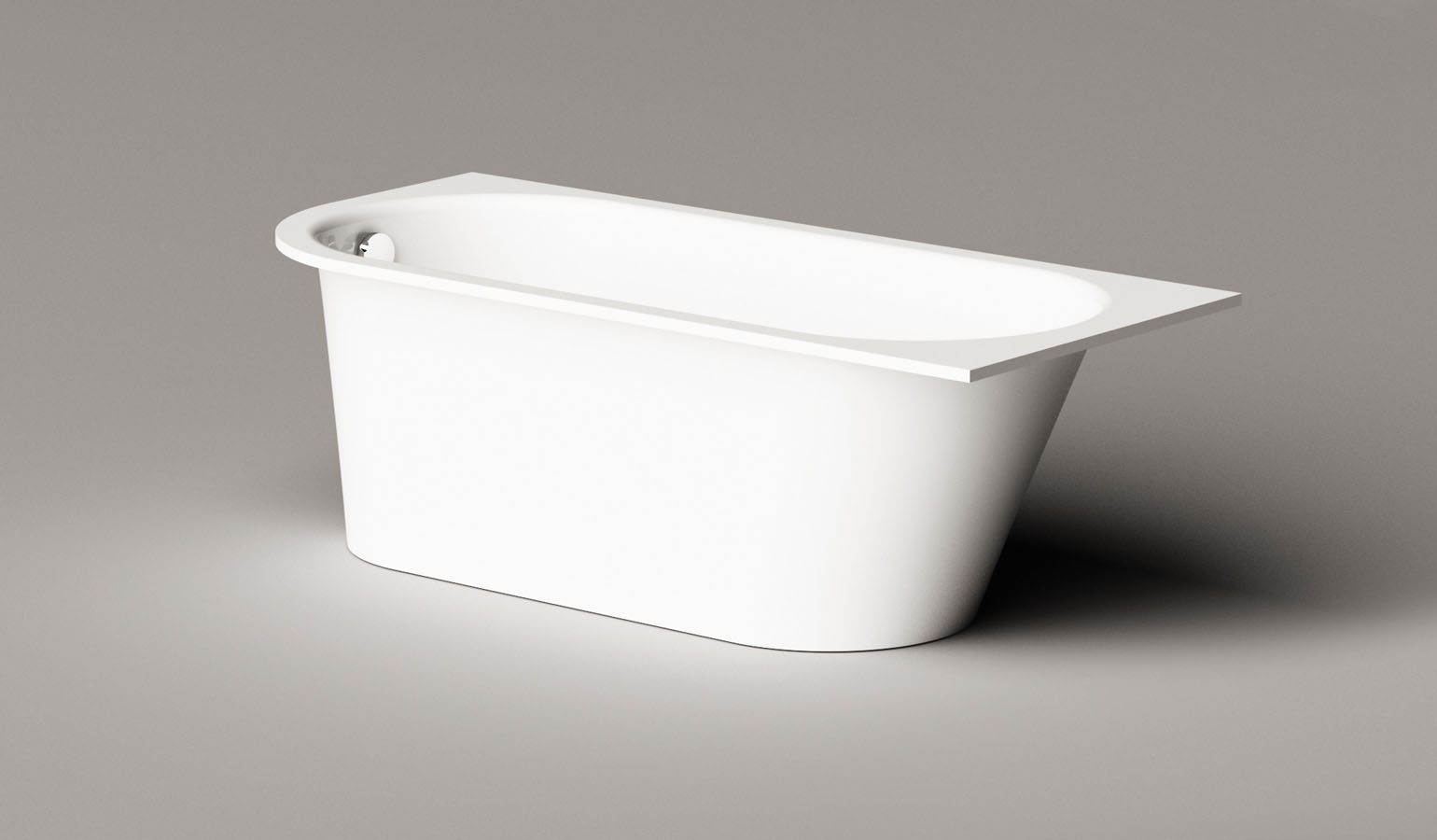 PAA VARIO L C Einbau-Badewanne aus Mineralguss 168x75 cm, abgerundete Ecke C, glänzend – 10