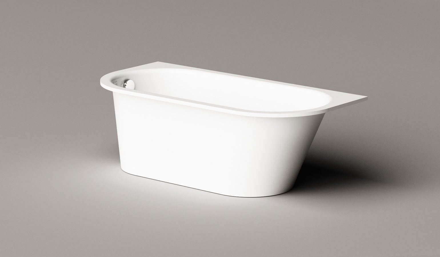 PAA VARIO M BC Einbau-Badewanne aus Mineralguss 156x75 cm, abgerundete Ecken B und C, glänzend – 10
