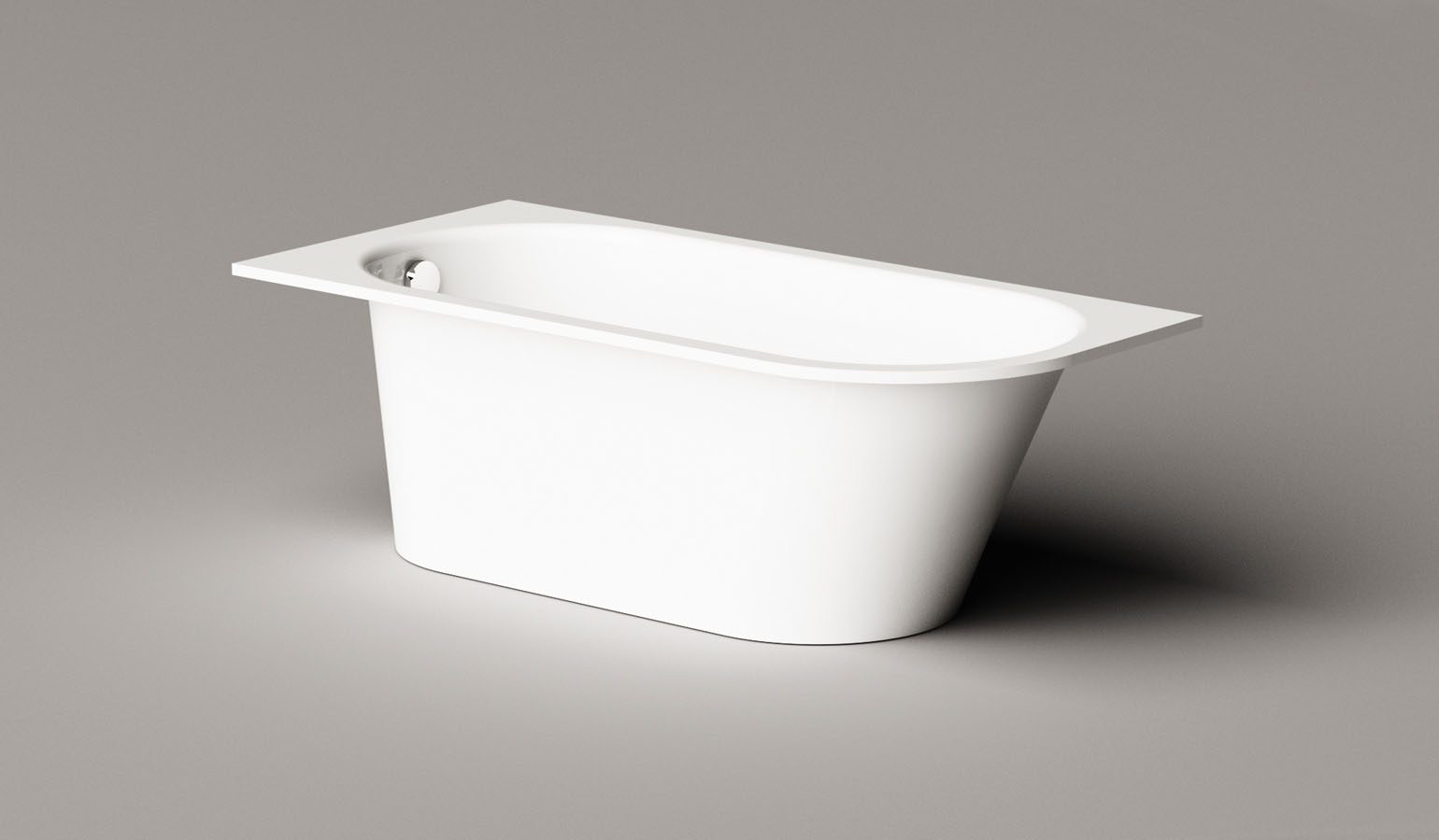 PAA VARIO M B Einbau-Badewanne aus Mineralguss 158x75 cm, abgerundete Ecke B, glänzend – 10