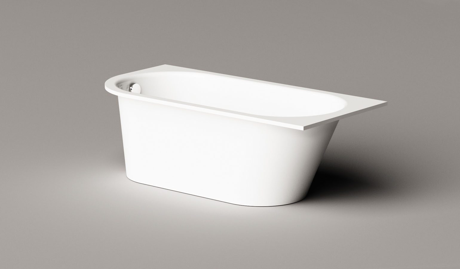 PAA VARIO M C Einbau-Badewanne aus Mineralguss 158x75 cm, abgerundete Ecke C, glänzend – 10