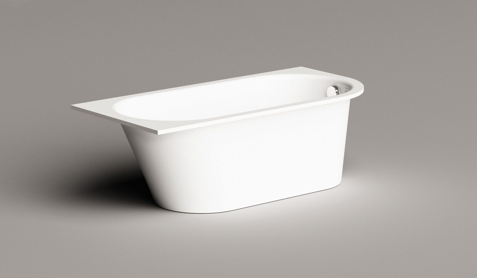 PAA VARIO L D Einbau-Badewanne aus Mineralguss 168x75 cm, abgerundete Ecke D, glänzend – 10