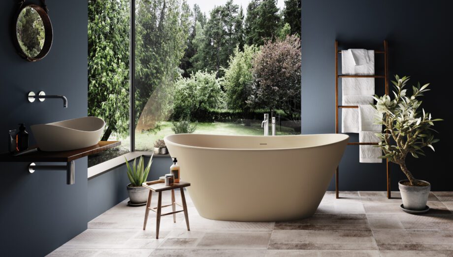 Eraldiseisev kivivann PAA AMORE 160×85 cm, matt Silkstone 4 Freistehende Badewanne PAA AMORE 160x85 cm, Silkstone – 4