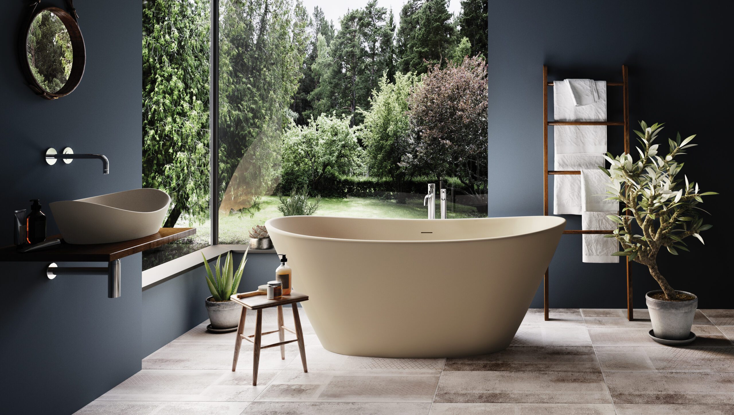 Freistehende Badewanne PAA AMORE 160x85 cm, Silkstone – 4