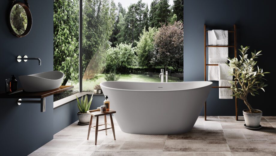 Eraldiseisev kivivann PAA AMORE 160×85 cm, matt Silkstone 3 Freistehende Badewanne PAA AMORE 160x85 cm, Silkstone – 3