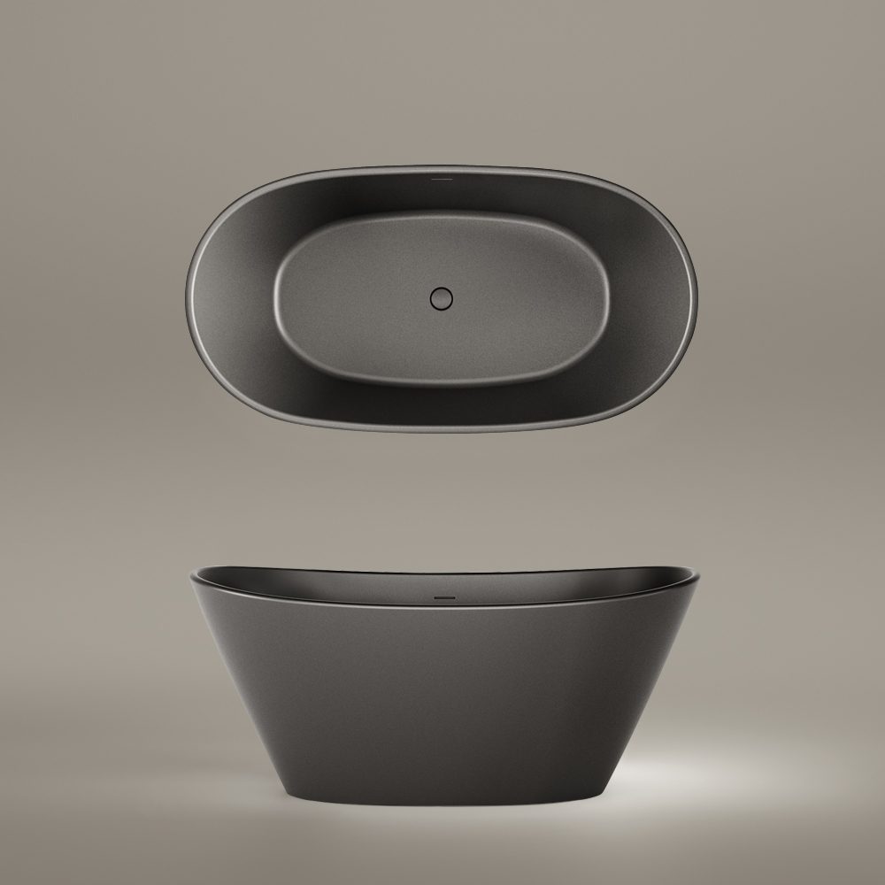 Freistehende Badewanne PAA AMORE 160x85 cm, Graphite schwarz – 5