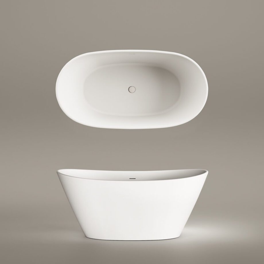 Eraldiseisev kivivann PAA AMORE 160×85 cm, matt Silkstone 8 Freistehende Badewanne PAA AMORE 160x85 cm, Silkstone – 8