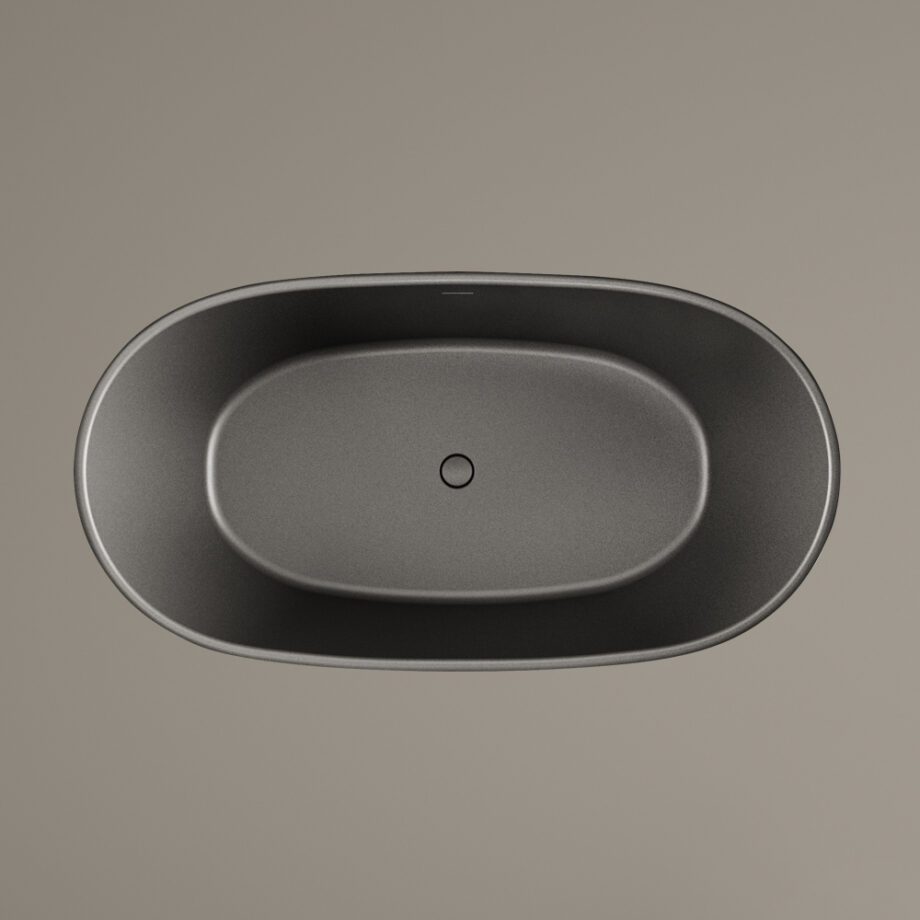 Must eraldiseisev kivivann PAA AMORE 160×85 cm, Graphite, matt 6 Freistehende Badewanne PAA AMORE 160x85 cm, Graphite schwarz – 6