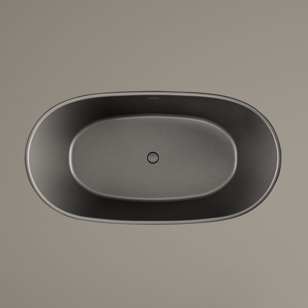Freistehende Badewanne PAA AMORE 160x85 cm, Graphite schwarz – 6