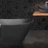 Must eraldiseisev kivivann PAA AMORE 160×85 cm, Graphite, matt 4 Freistehende Badewanne PAA AMORE 160x85 cm, Graphite schwarz – 4