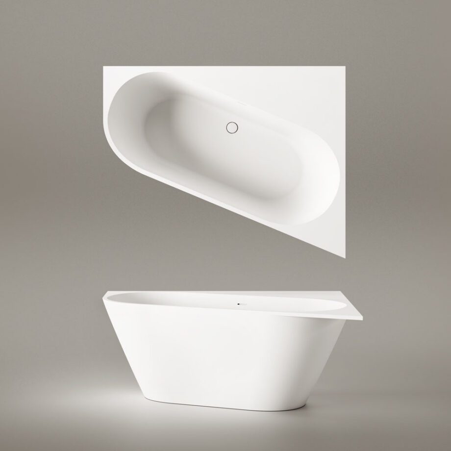 Eckbadewanne PAA DECO CORNER A 160×127 cm, links, Silkstone – Ansicht 5 Eckbadewanne PAA DECO CORNER A 160x127 cm, links, Silkstone – 5
