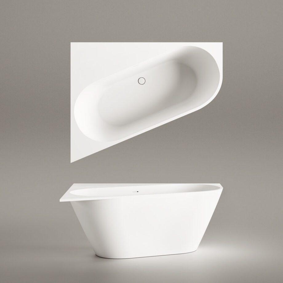 Eckbadewanne PAA DECO CORNER D 160×127 cm, rechts, Silkstone – Ansicht 6 Eckbadewanne PAA DECO CORNER D 160x127 cm, rechts, Silkstone – 6