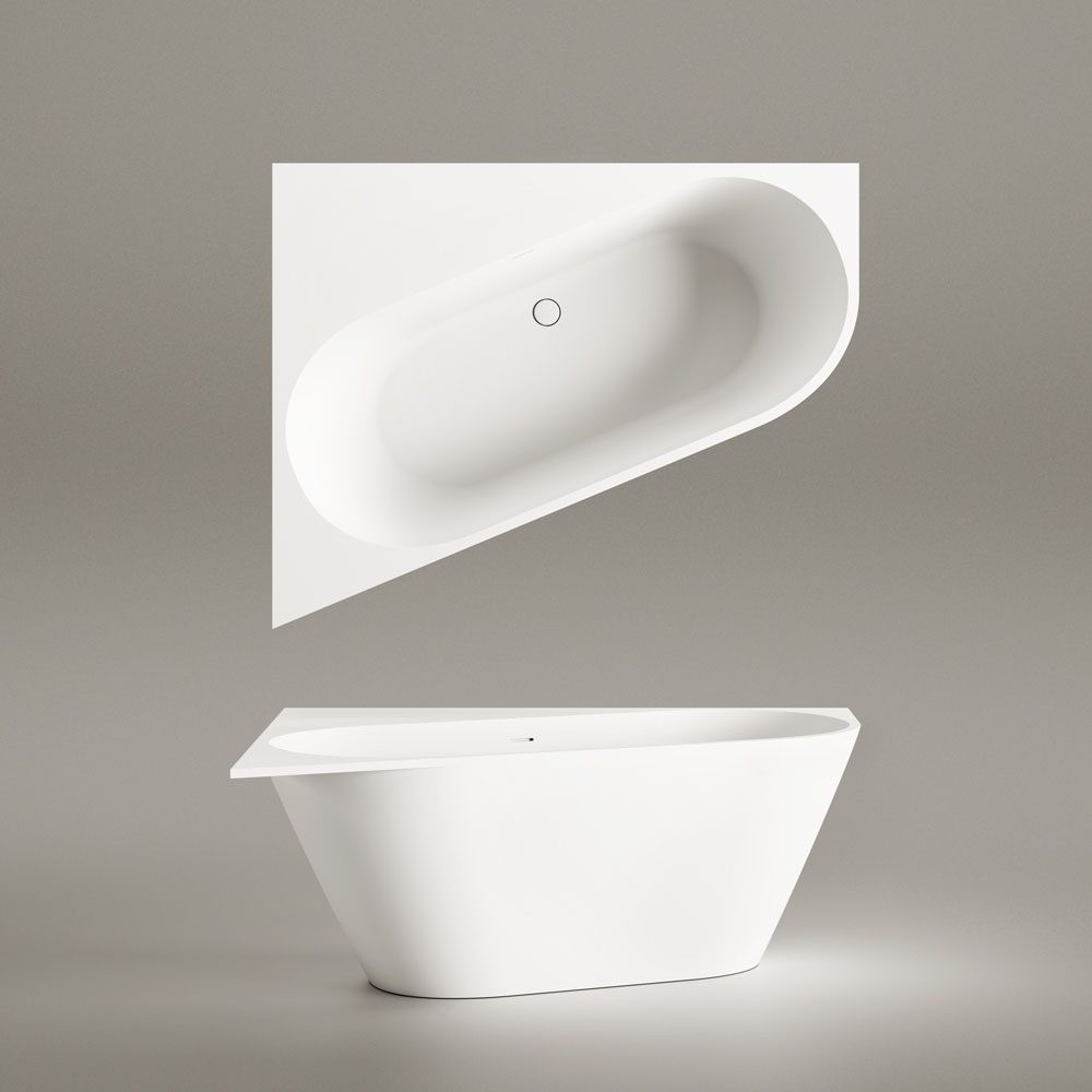Eckbadewanne PAA DECO CORNER D 160x127 cm, rechts, Silkstone – 6