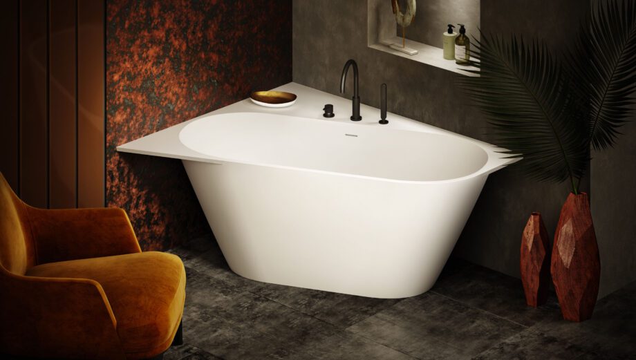 Eckbadewanne PAA DECO CORNER D 160×127 cm, rechts, Silkstone – Ansicht 3 Eckbadewanne PAA DECO CORNER D 160x127 cm, rechts, Silkstone – 3