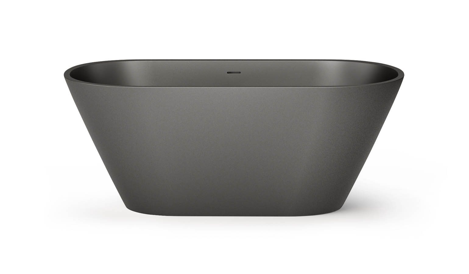PAA DECO NUDO schwarze freistehende Badewanne Graphite, matt 166x72,5 cm