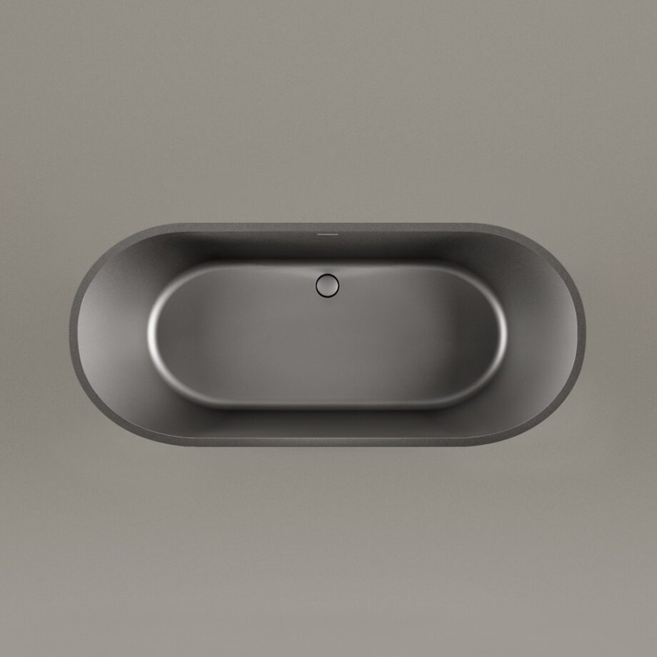 Must eraldiseisev kivivann PAA DECO NUDO 166×72,5 cm, Graphite, matt 4 PAA DECO NUDO schwarze freistehende Badewanne Graphite, matt 166x72,5 cm – 4