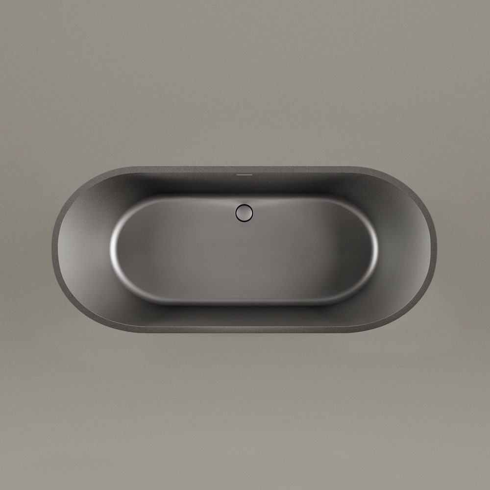 PAA DECO NUDO schwarze freistehende Badewanne Graphite, matt 166x72,5 cm – 4