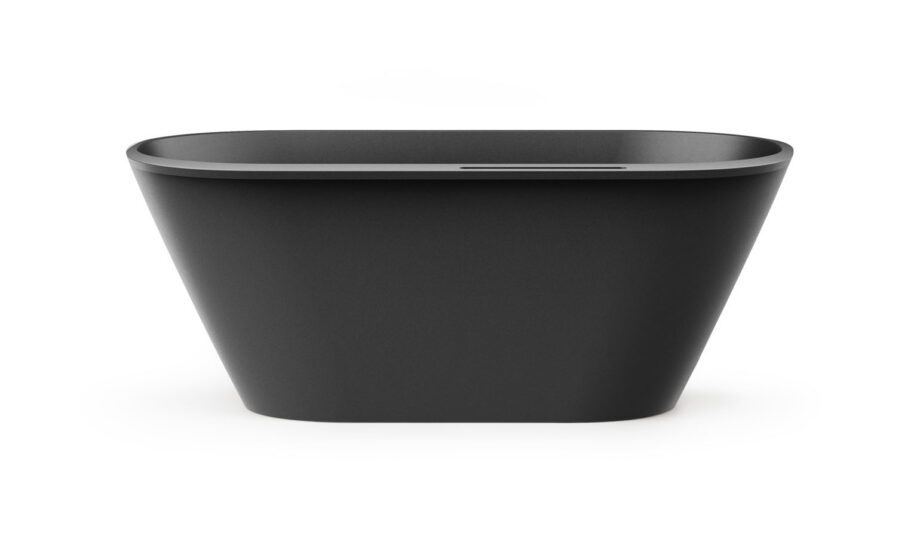 Must eraldiseisev kivivann PAA DECO RIM 166×81 cm, Graphite, matt PAA DECO RIM schwarze freistehende Badewanne Graphite, matt 166x81 cm