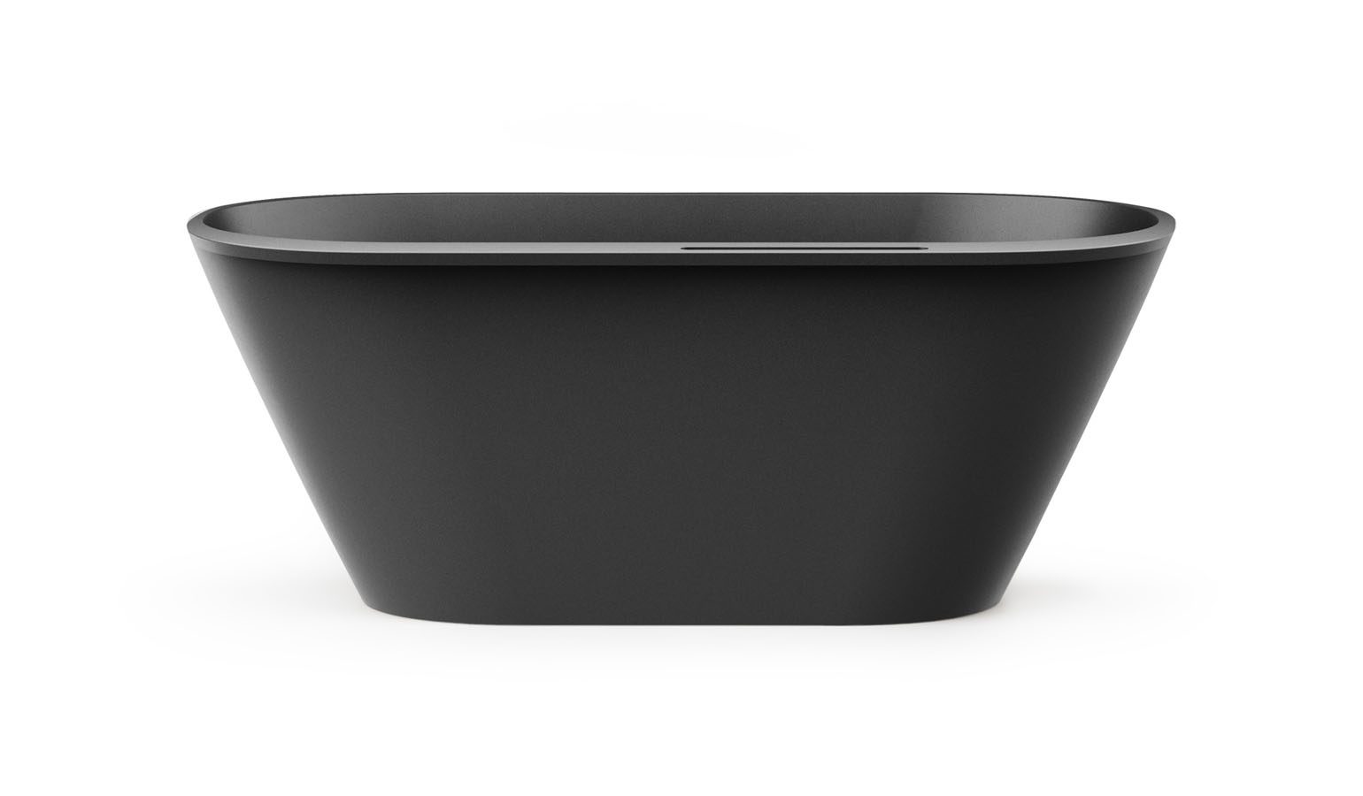 PAA DECO RIM schwarze freistehende Badewanne Graphite, matt 166x81 cm