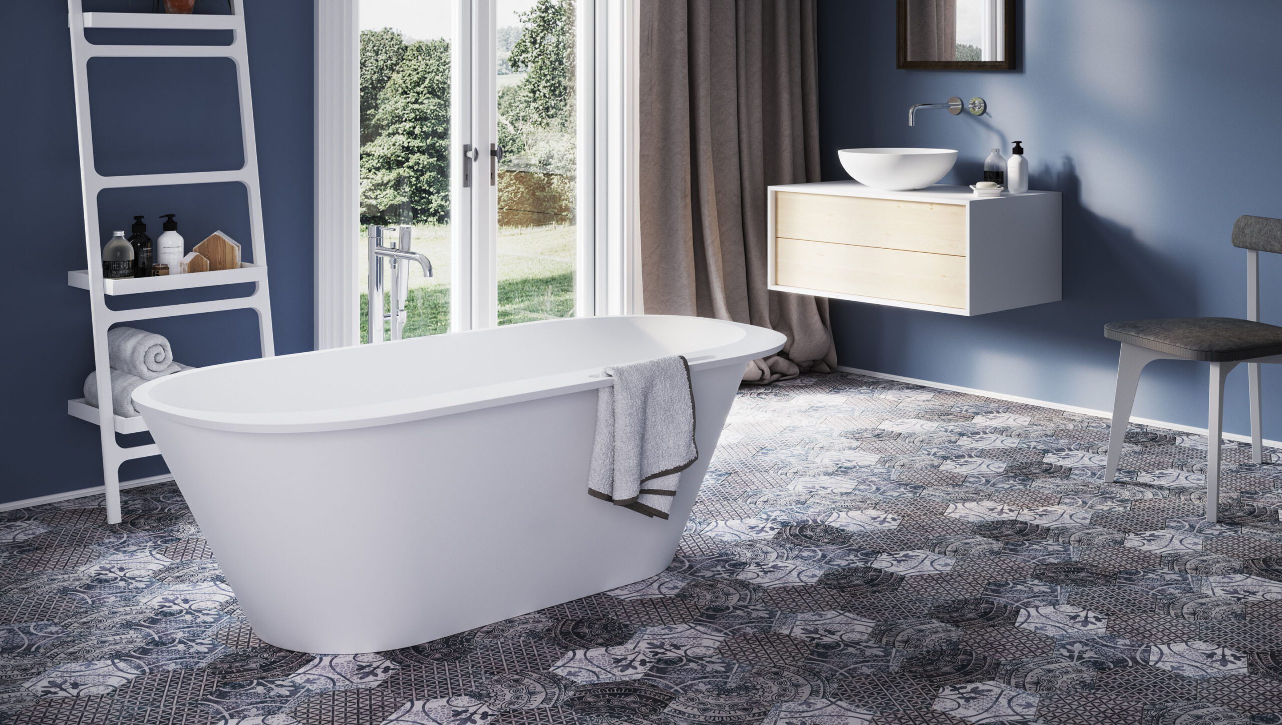 PAA DECO RIM freistehende Badewanne aus Silkstone 166x81 cm, matt – 2