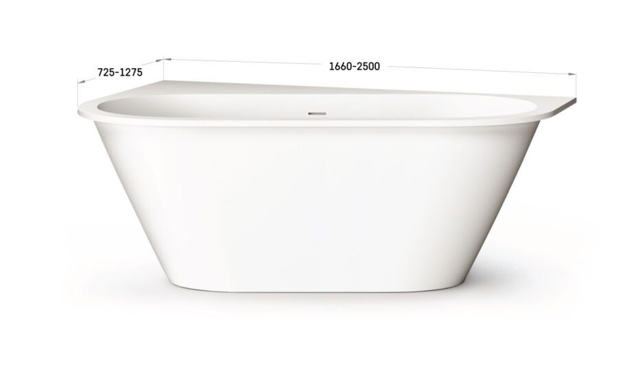 Mõõdu järgi kivivann PAA DECO SHAPE M kuni 180×85 cm, matt Silkstone PAA DECO SHAPE L Badewanne nach Mass aus Silkstone bis 250x127,5 cm, matt