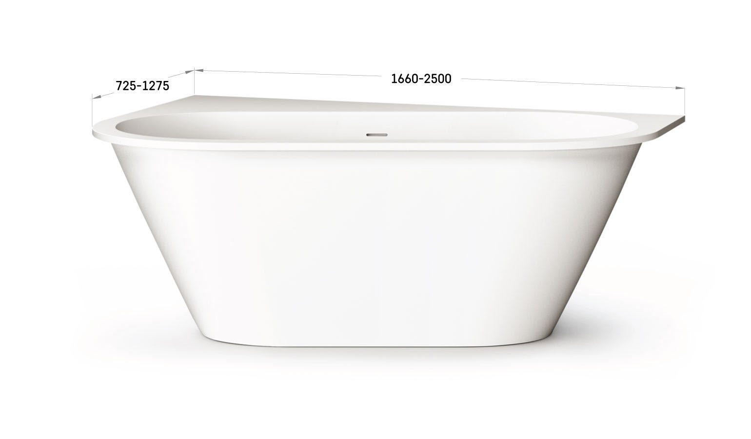 PAA DECO SHAPE L Badewanne nach Mass aus Silkstone bis 250x127,5 cm, matt