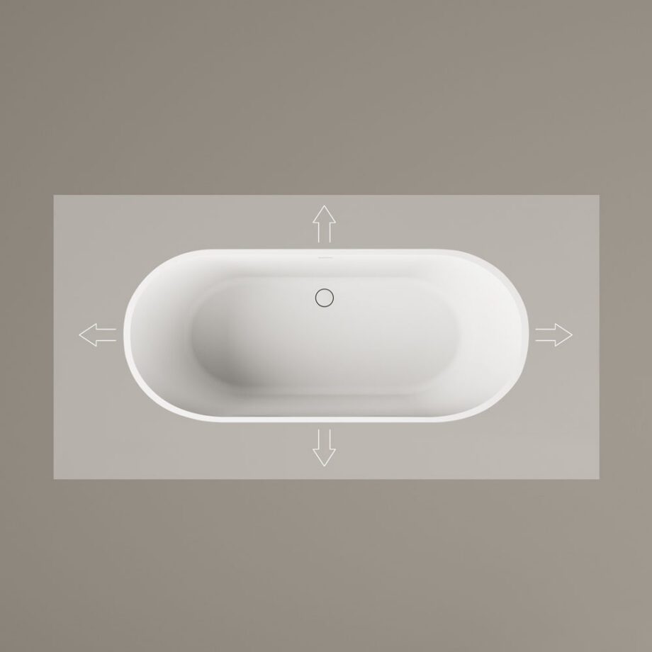 Mõõdu järgi kivivann PAA DECO SHAPE M kuni 180×85 cm, matt Silkstone 4 PAA DECO SHAPE L Badewanne nach Mass aus Silkstone bis 250x127,5 cm, matt – 4