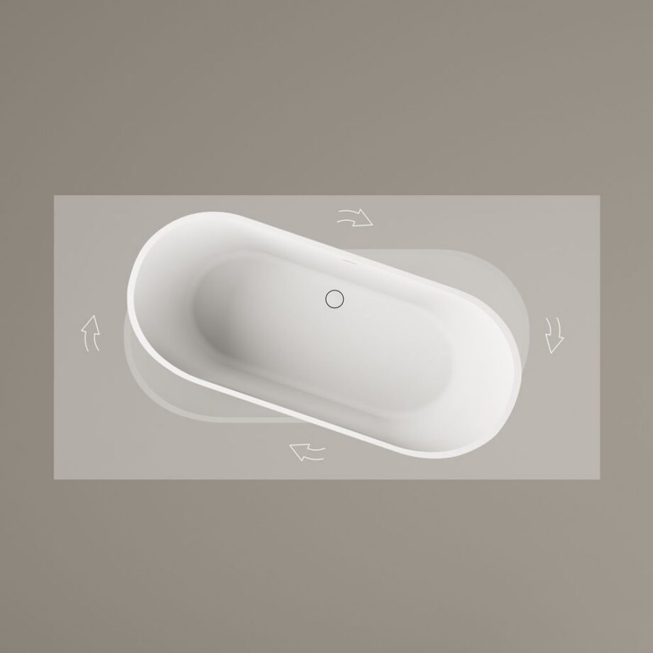 Mõõdu järgi kivivann PAA DECO SHAPE M kuni 180×85 cm, matt Silkstone 5 PAA DECO SHAPE L Badewanne nach Mass aus Silkstone bis 250x127,5 cm, matt – 5