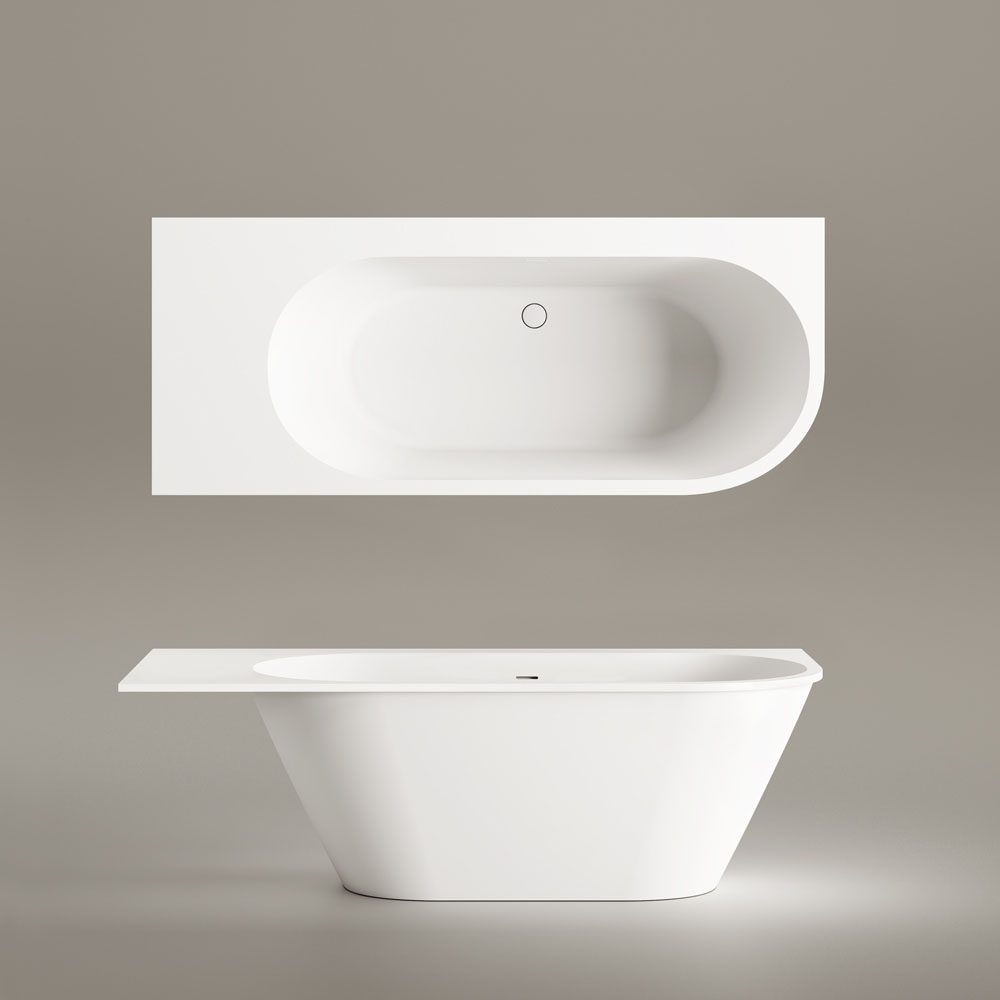 PAA DECO SHAPE RE D Badewanne nach Mass aus Silkstone 170–200x82,5 cm, matt – 9