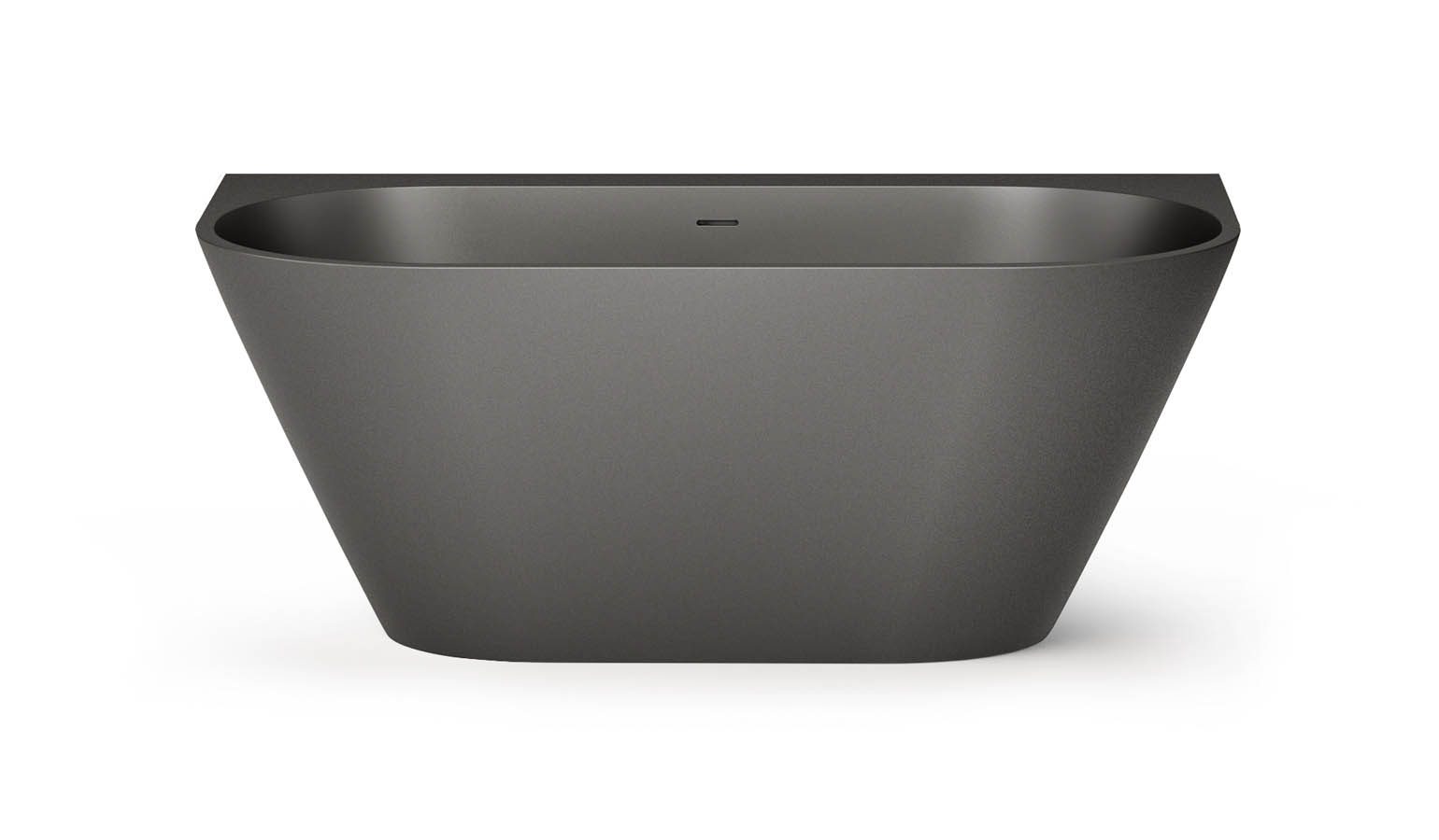 PAA DECO WALL Schwarze Vorwand-Badewanne Graphite, matt 166x81 cm